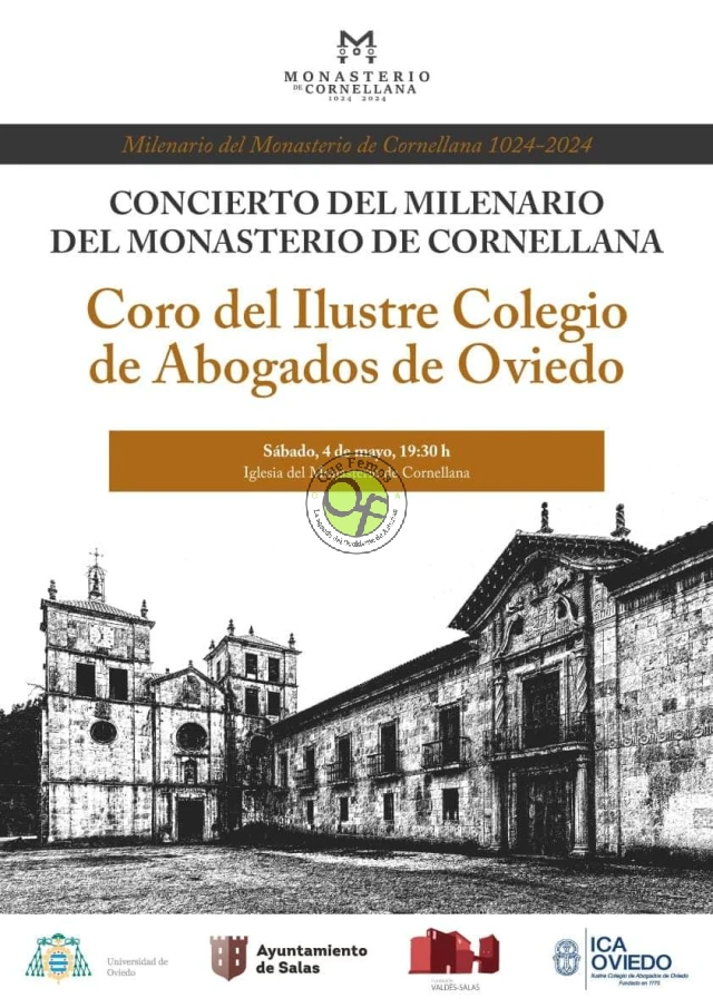 El Coro del Ilustre Colegio de Abogados de Oviedo protagonizará un Concierto Milenario en Cornellana