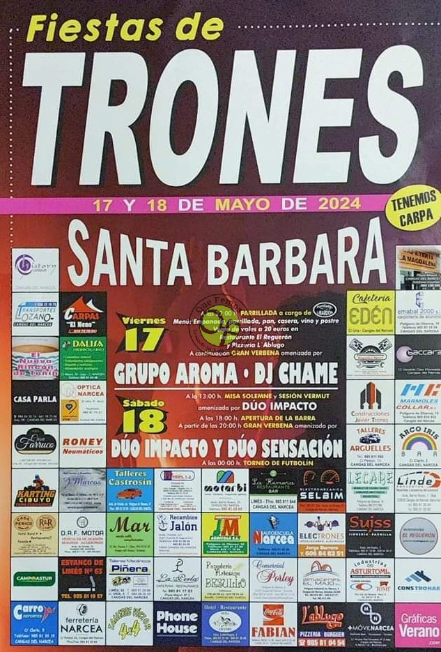  Fiestas de Santa Bárbara 2024 en Trones