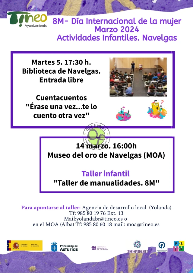 Cuentacuentos y taller infantil en Navelgas con motivo del 8M