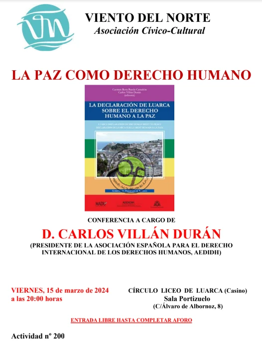 Conferencia en Luarca de Carlos Villán Durán