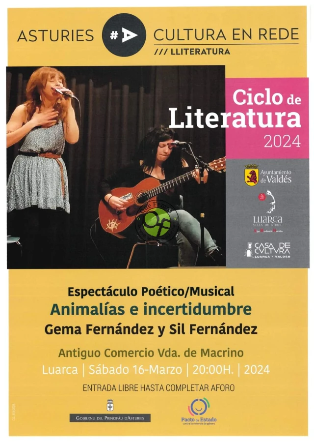 Tarde de poesía y música en Luarca, de la mano de Gema Fernández y Sil Fernández