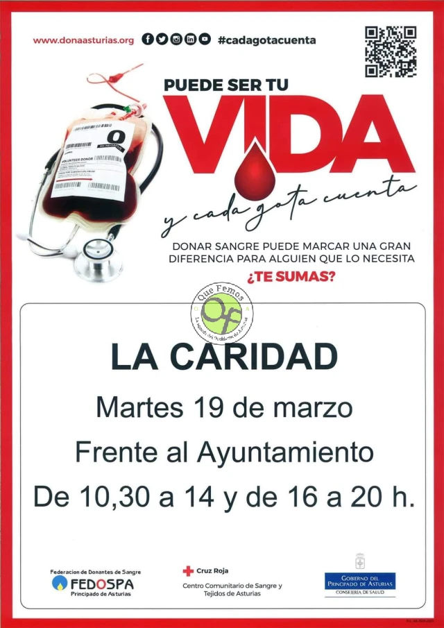 Donación de sangre en El Franco este martes 19 de marzo