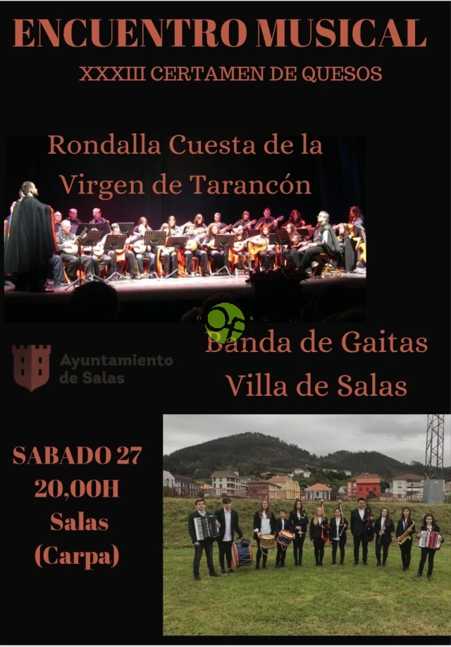 Banda de Gaitas Villa de Salas y Rondalla Cuesta de la Virgen de Tarancón, protagonizan un gran encuentro musical en Salas