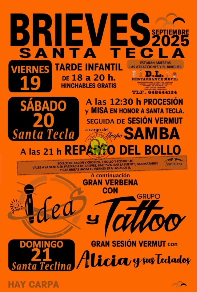 Fiestas de Santa Tecla 2025 en Brieves