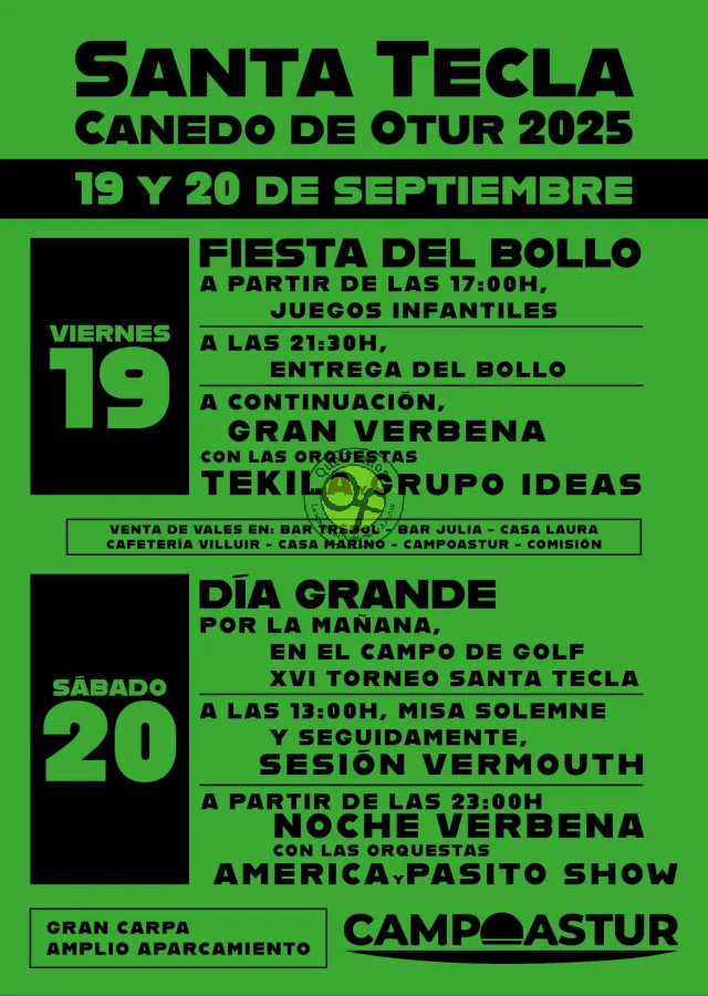 Fiestas de Santa Tecla 2025 en Canedo de Otur