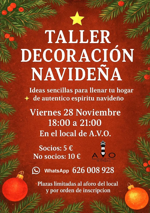 Taller de decoración navideña en Ortiguera