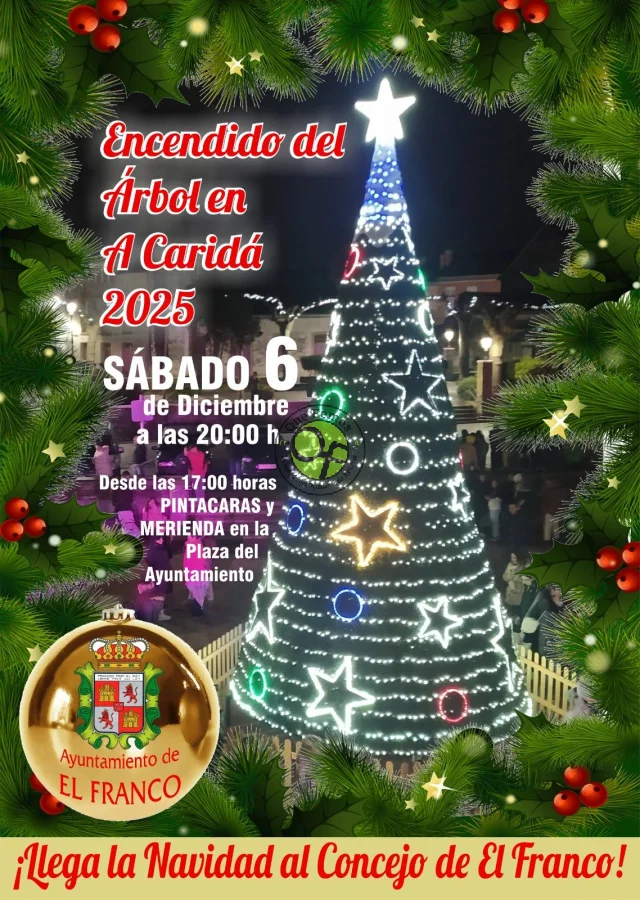 Encendido del árbol de Navidad 2025 en A Caridá