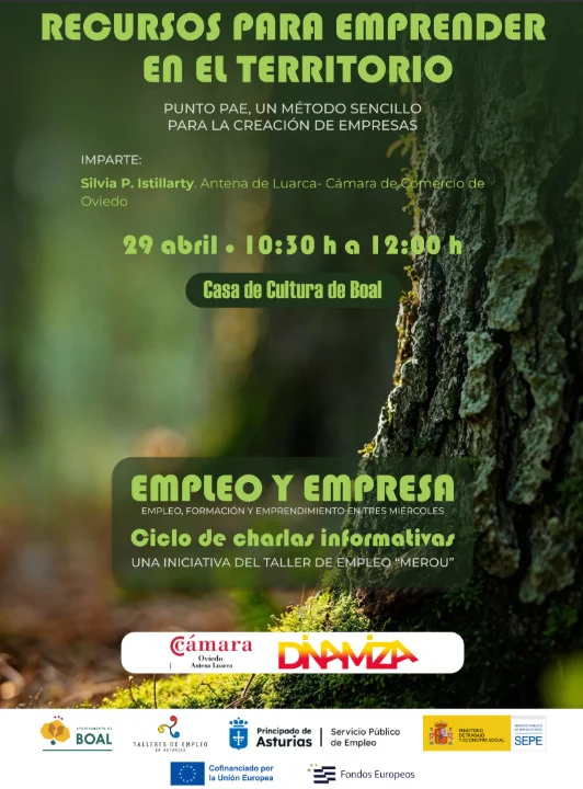 Charla en Boal sobre recursos para emprender en el territorio