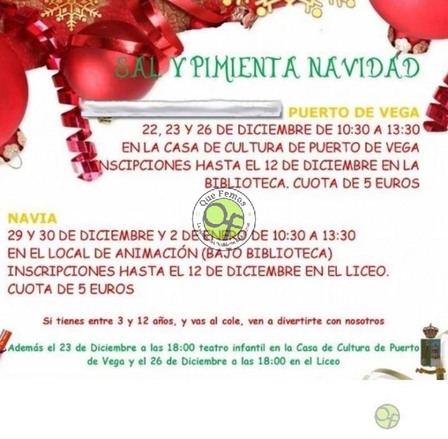 Talleres Sal y Pimienta y Teatro Infantil en Puerto de Vega y Navia