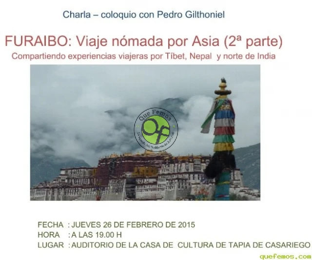 Charla-coloquio en Tapia: Viaje nómada por Asia de Pedro Gilthoniel