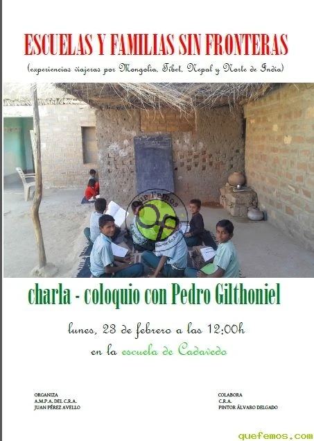 Charla-coloquio en Cadavedo: Escuelas y familias sin fronteras con Pedro Gilthoniel
