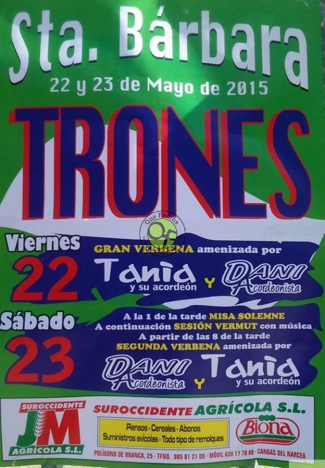 Fiestas de Santa Bárbara 2015 en Trones