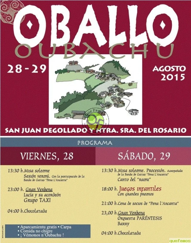 Fiestas de San Juan Degollado y Nuestra Señora del Rosario 2015 en Oballo/Oubachu