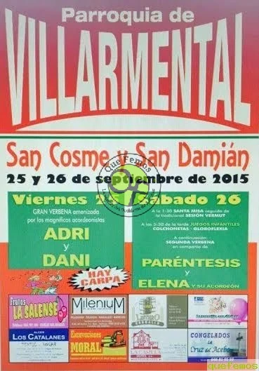 Fiestas de San Cosme y San Damián 2015 en Villarmental
