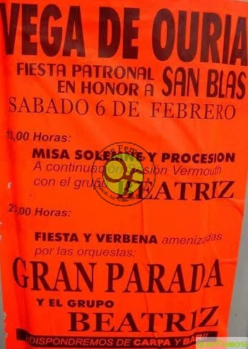 Fiestas de San Blas 2016 en Ouria y Vegadouria
