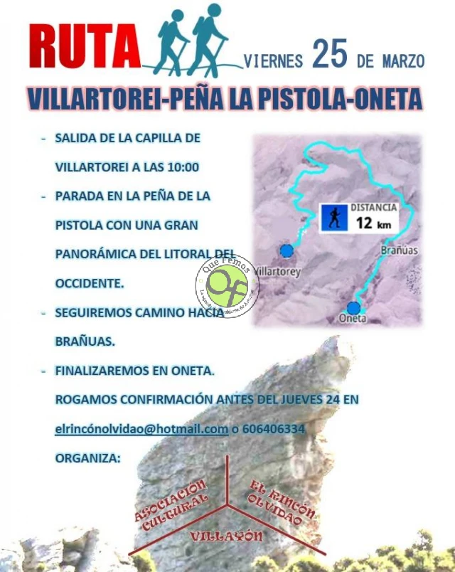 El Rincón Olvidao organiza una ruta entre Villartorei y Oneta