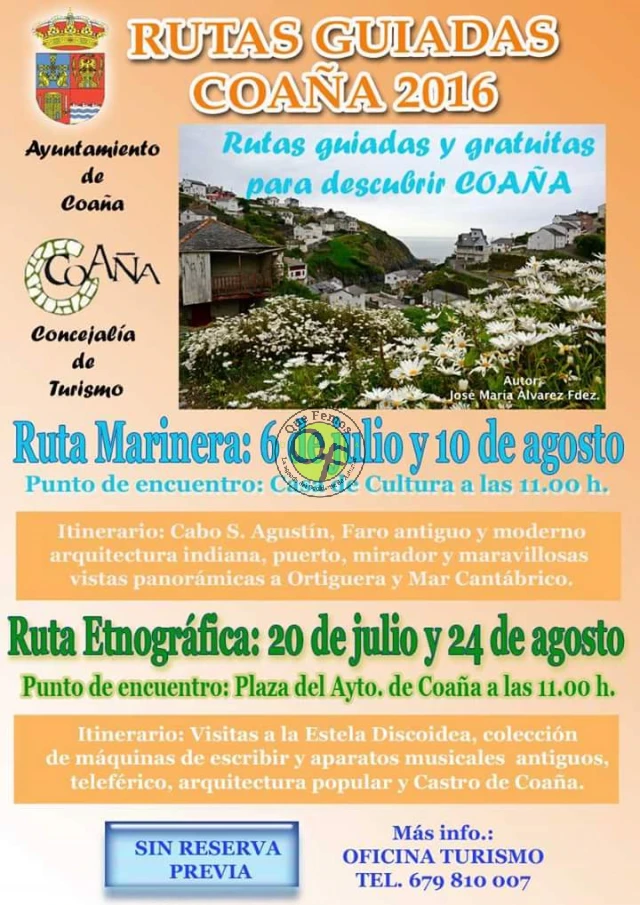 Rutas Marinera y Etnográfica de Coaña: verano 2016