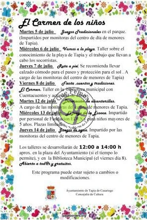 El Carmen de los Niños en Tapia 2016