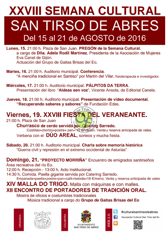 XXVIII Semana Cultural de San Tirso de Abres 2016