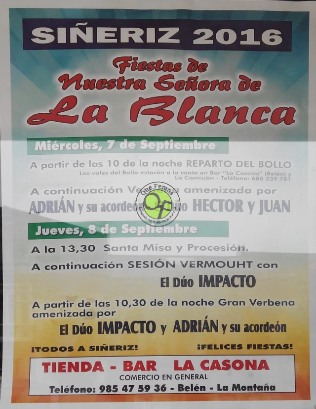 Fiestas de Nuestra Señora de La Blanca 2016 en Siñeriz