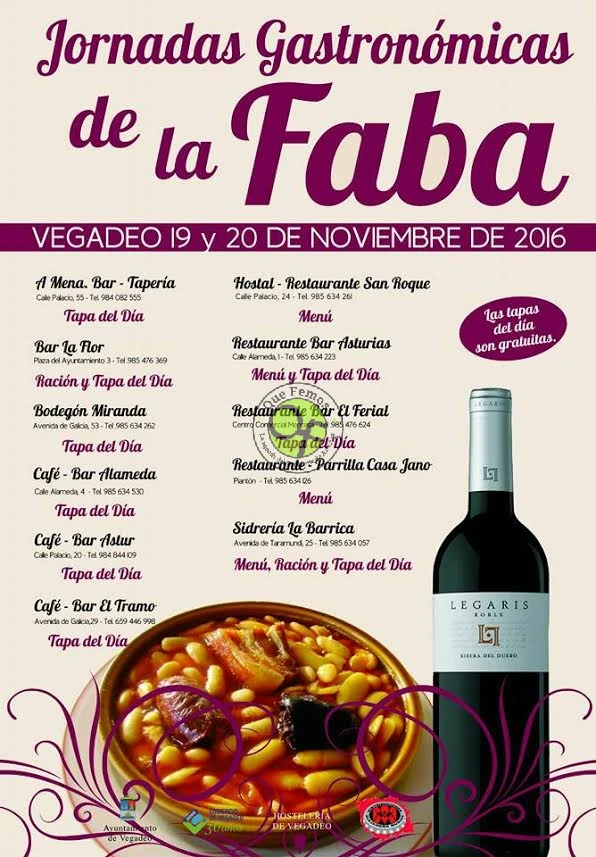 II Jornadas Gastronómicas de la Faba en Vegadeo 2016