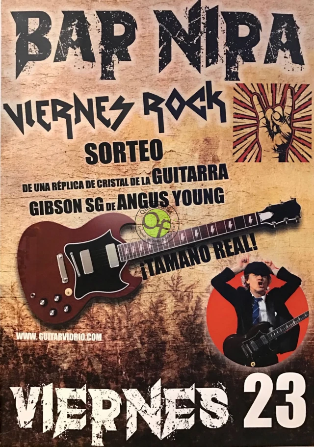 Viernes Rock en el Bar Nira de Tapia: sorteo de una réplica de la guitarra de Angus Young