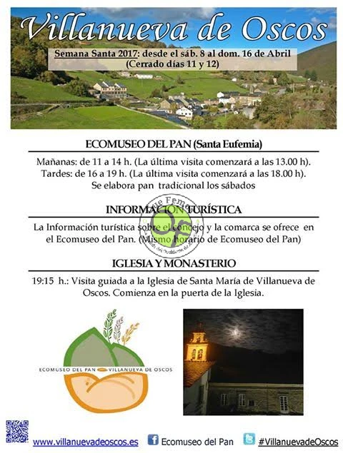 Semana Santa 2017 en Villanueva de Oscos: horarios de los museos