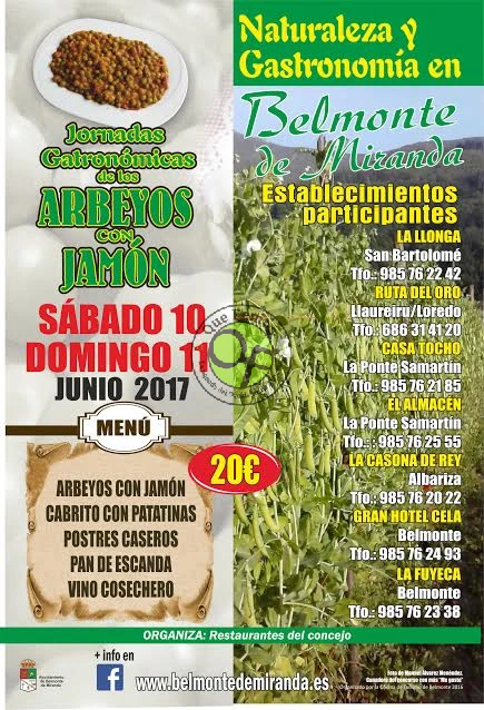 Jornadas Gastronómicas de los Arbeyos con Jamón 2017 en Belmonte de Miranda
