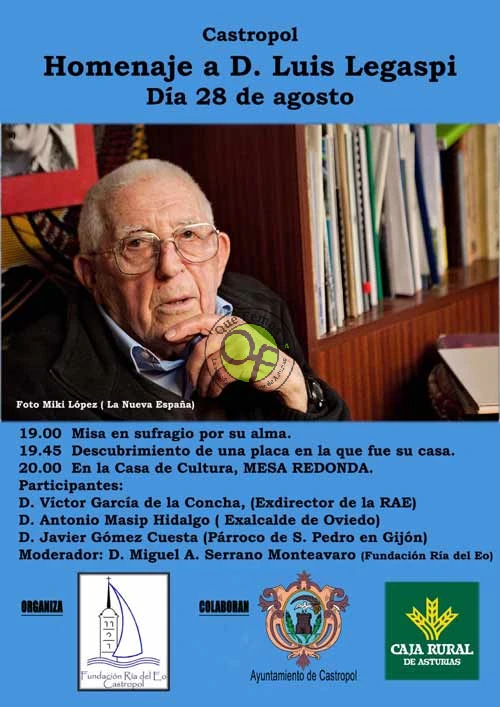 Homenaje a Luis Legaspi en Castropol