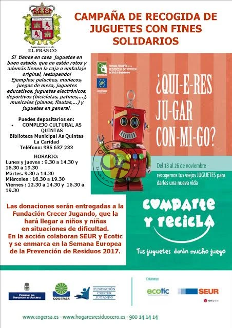 Campaña de Recogida de Juguetes 2017 en El Franco