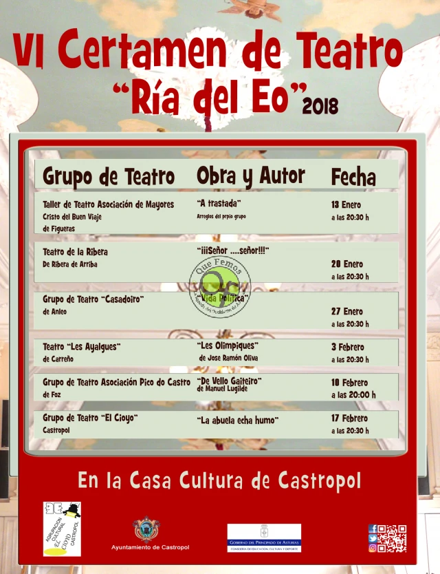 Castropol celebra su VI Certamen de Teatro Ría del Eo 2018