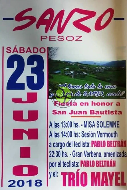 Fiesta de San Juan Bautista 2018 en Sanzo