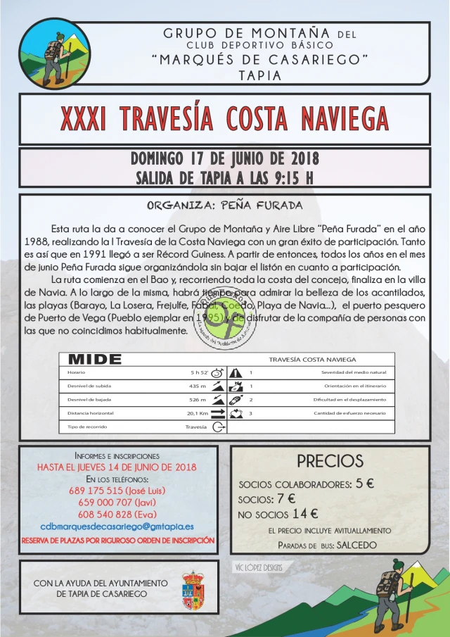 El Grupo de Montaña Marqués de Casariego se suma a la XXXI Travesía de la Costa Naviega