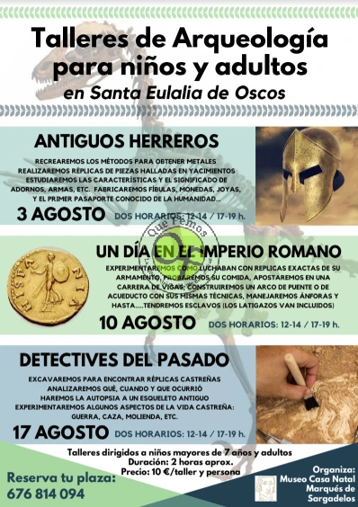 Talleres de arqueología para niños y adultos en Santalla de Oscos