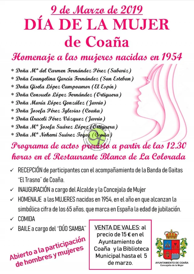 Coaña celebra el Día de la Mujer 2019 en el Restaurante Blanco