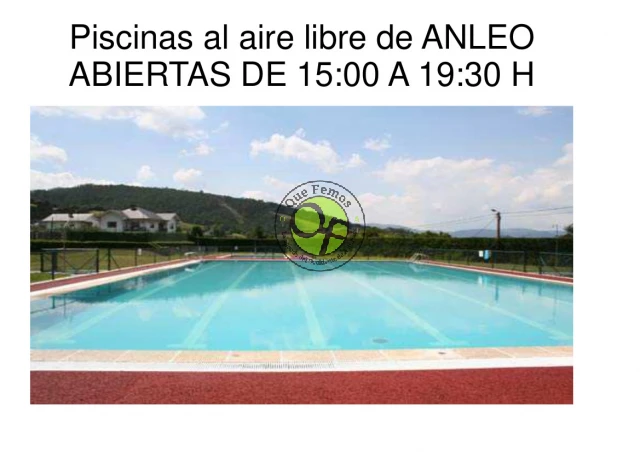 Horario piscina de Anleo: verano 2019