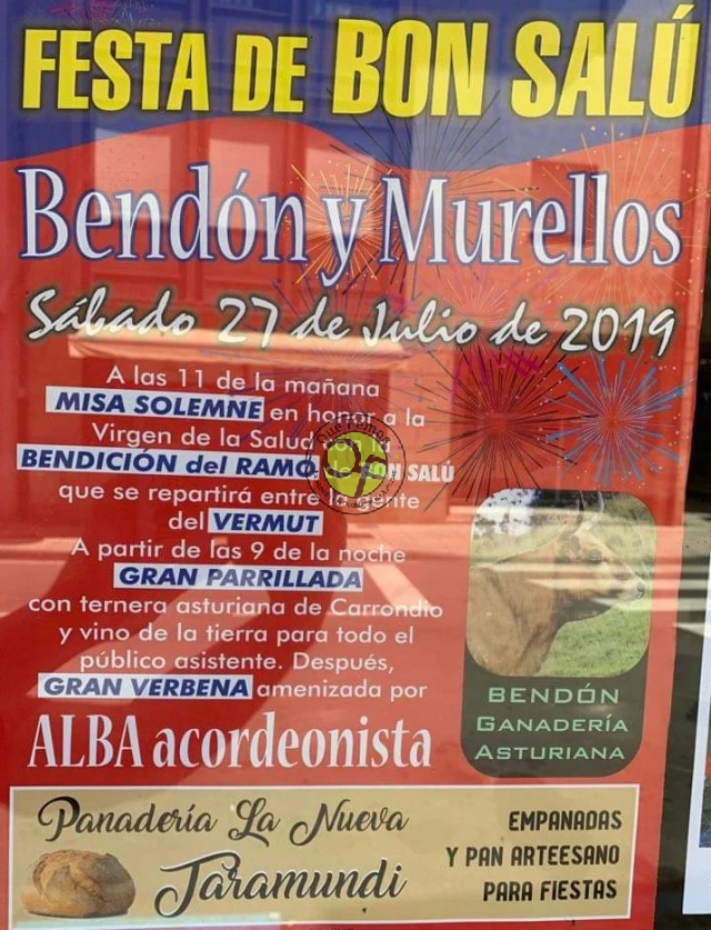 Festa de Bon Salú 2019 en Bendón y Murellos