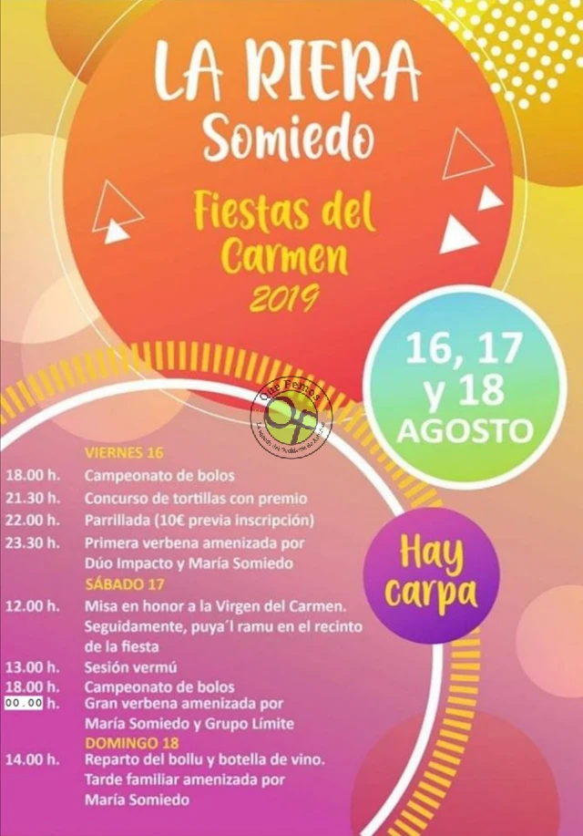 Fiestas del Carmen 2019 en La Riera
