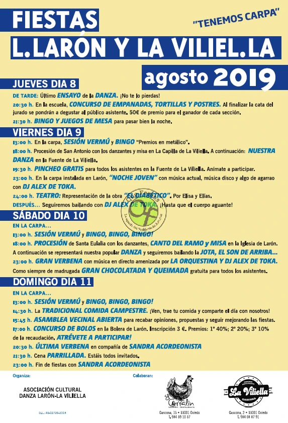 Fiestas de Larón y La Viliella 2019