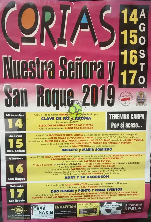 Fiestas de Nuestra Señora y San Roque 2019 en Corias