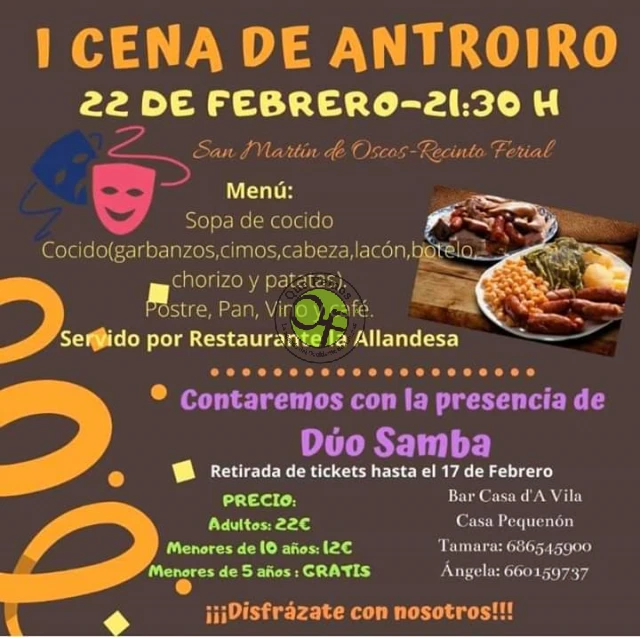 I Cena de Antroiro 2020 en San Martín de Oscos