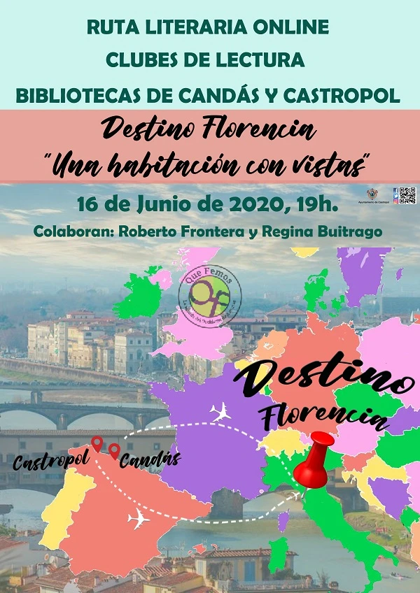 Ruta literaria online de los clubes de lectura de Castropol y Candás: destino Florencia