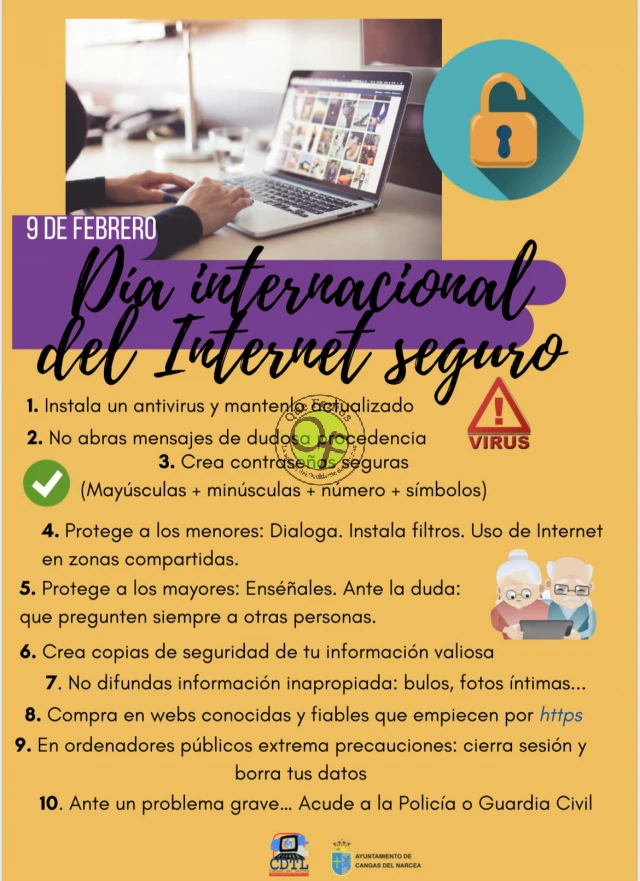 El CDTL de Cangas conmemora el Día Internacional de Internet Segura publicando un decálogo con recomendaciones