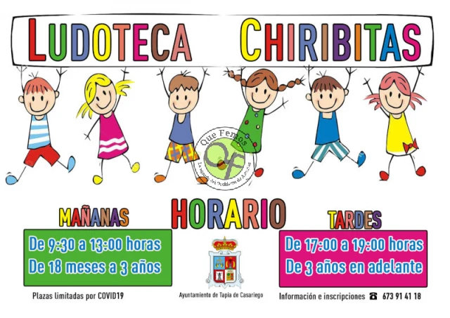 Horario de la ludoteca Chiribitas en Tapia