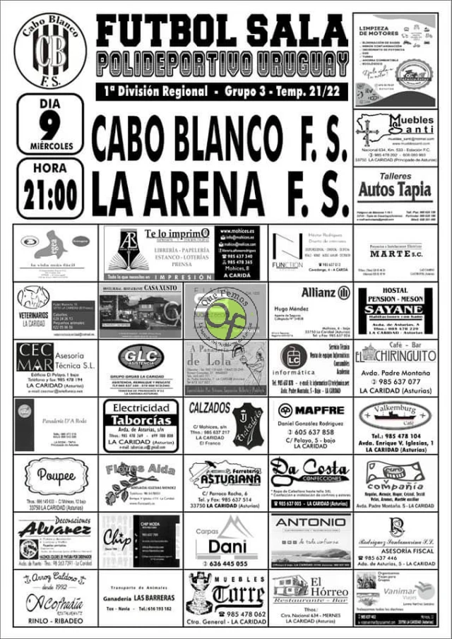 El Cabo Blanco F.S. recibe a La Arena F.S.