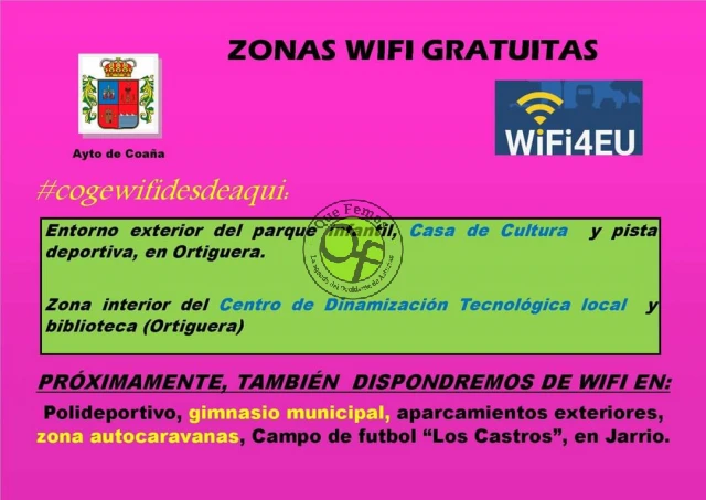 Coaña promueve zonas wifi gratuitas en distintos lugares