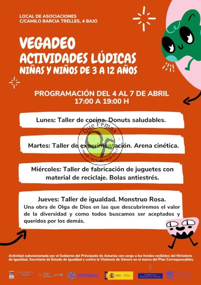 Actividades lúdicas infantiles en Vegadeo: abril 2022