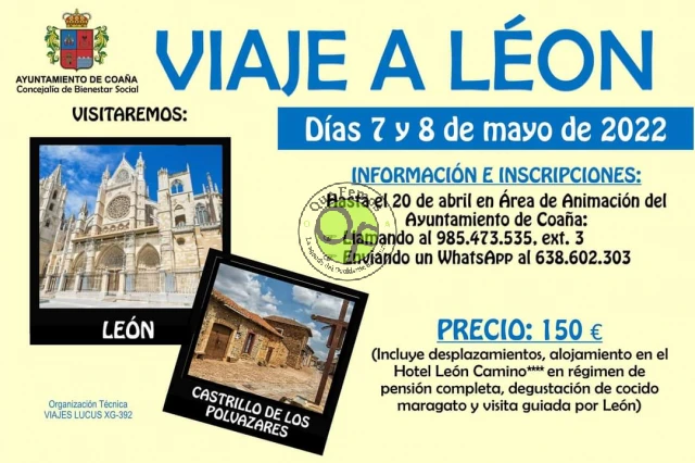 Coaña organiza un viaje a León para el mes de mayo