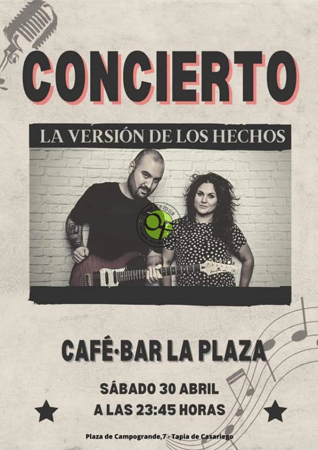 Concierto de La Versión de los Hechos en el Café Bar La Plaza de Tapia