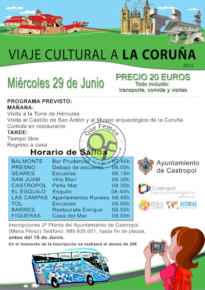 Castropol organiza un viaje cultural a La Coruña